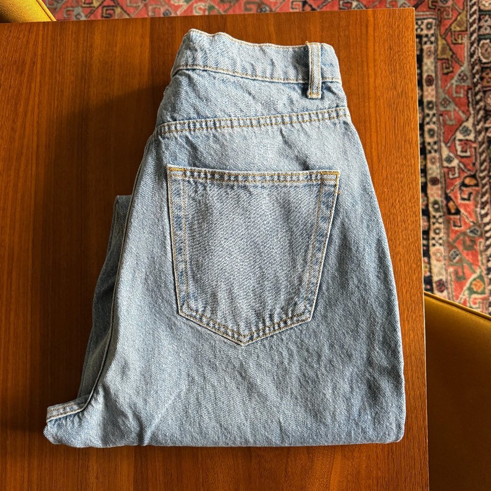 ASOS DESIGN High-Rise Slouchy Mom Jeans in Stonewash 30T